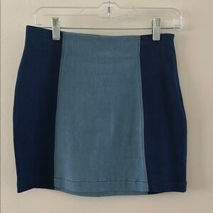 Le Lis Blue Pencil Mini Skirt for Work